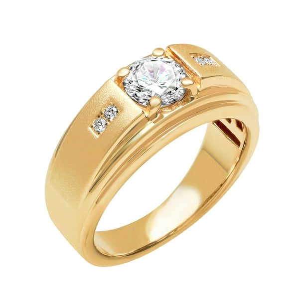Mens Two Tone Gold-and-Rhodium-Plated Sterling Silver Round and Baguette Cut Cubic Zirconia Iced Out Band Ring Size 9.25 Mens Two Tone Gold-and-Rhodium-Plated Sterling Silver Round and Baguette Cut Cubic Zirconia Iced Out Band Ring Size 9.25